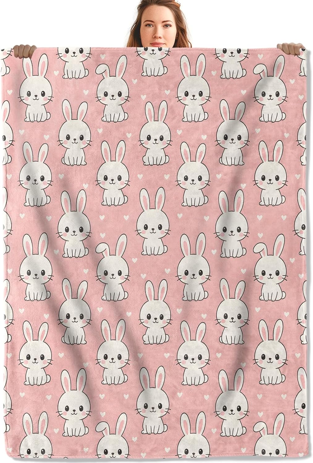 Baby Nursery Hospital - Cute Cartoon Bunny Rabbit Print Throw