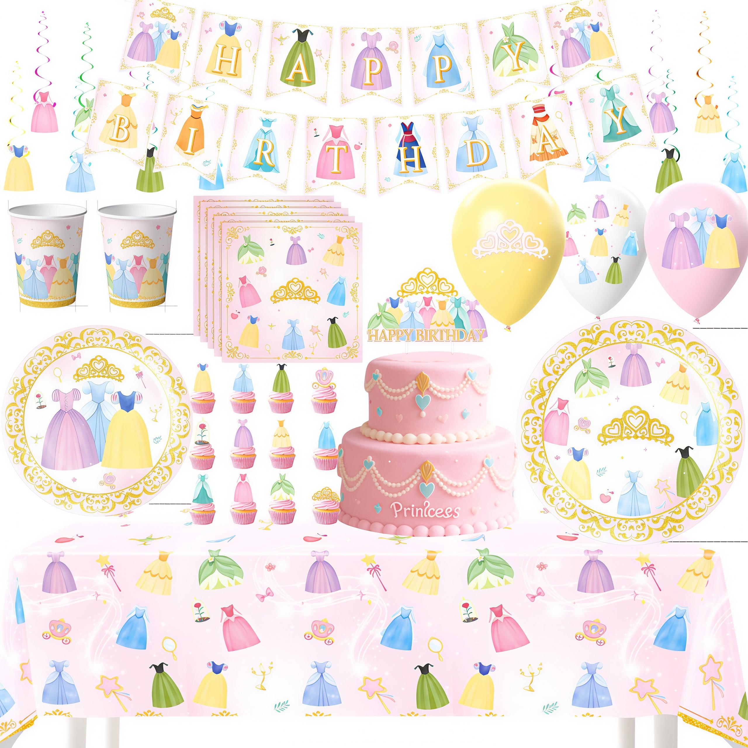 Baby Nursery Decor Girl - Princess Dress Girls Birthday Party room