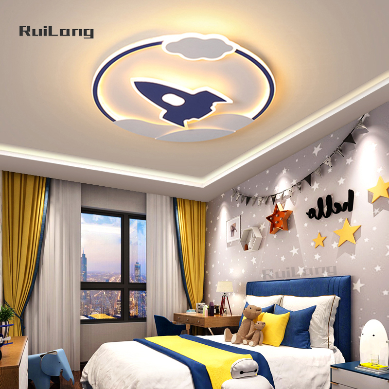 Baby Nursery Light Fixture - Cartoon Rocket Ceiling Lamp for Kids