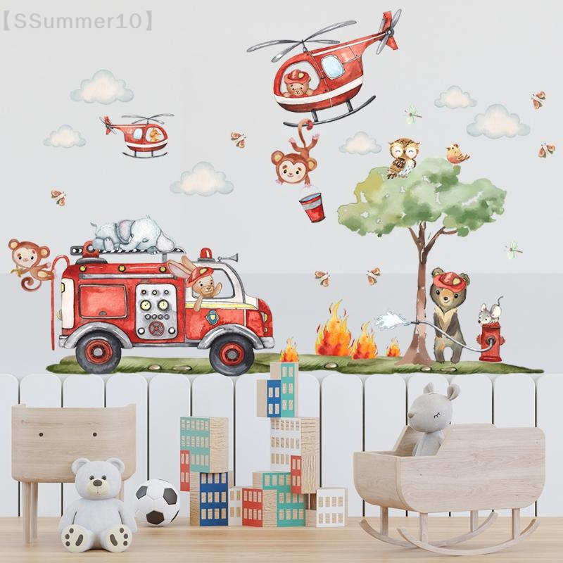 Baby Nursery Products - 【SSummer10】Cartoon Animal Fire Fighting Truck Children