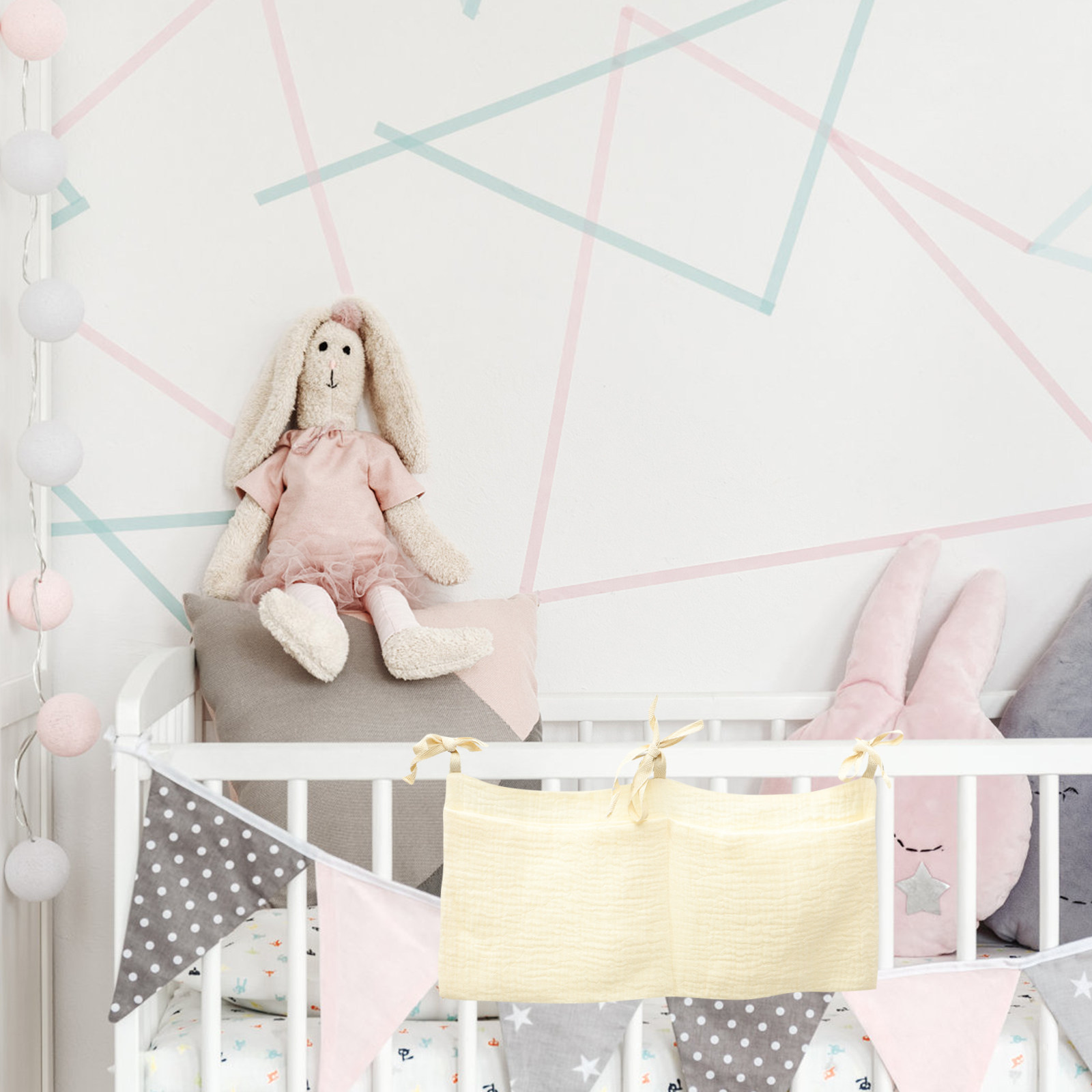 Baby Nursery Organizer - Baby Crib Hanging Storage Bag Cotton