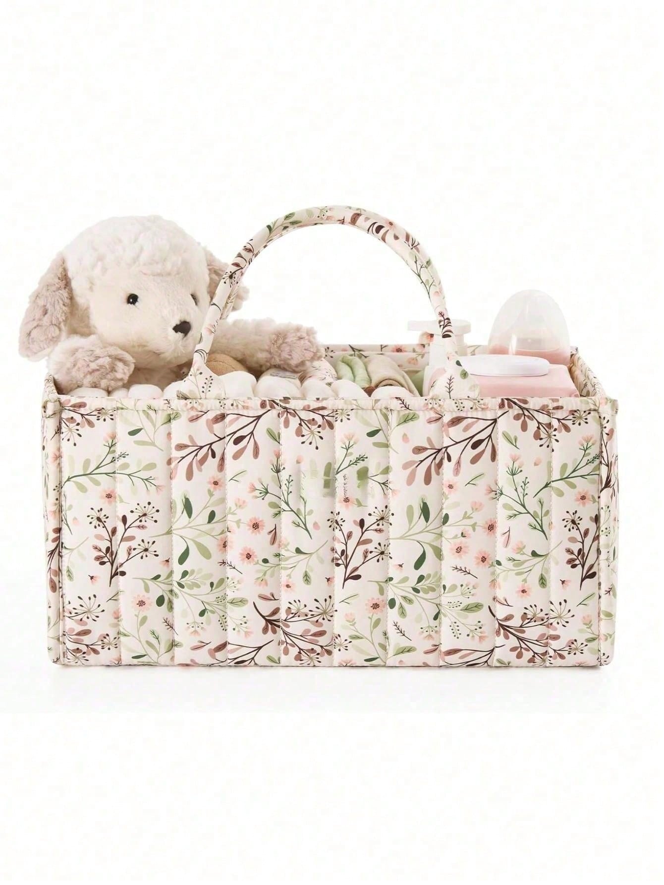 Baby Nursery Must Haves - 1PC Floral Diaper Caddy Organizer, Stylish