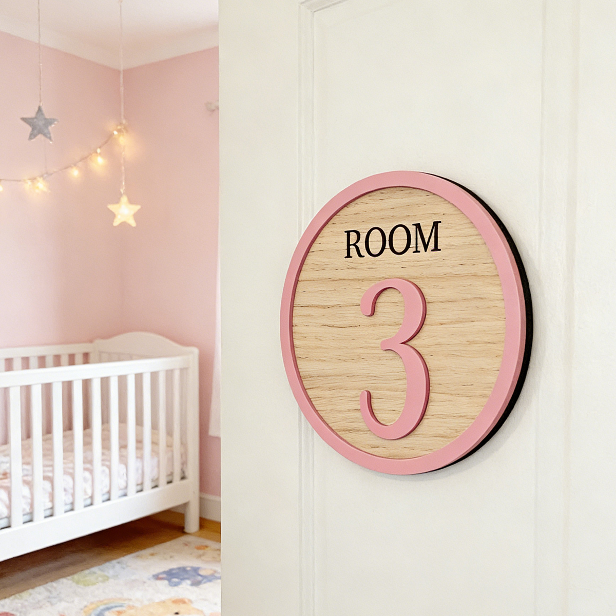 Baby Nursery Decorations - 1Pc Cutom Room Number Wooden Acrylic