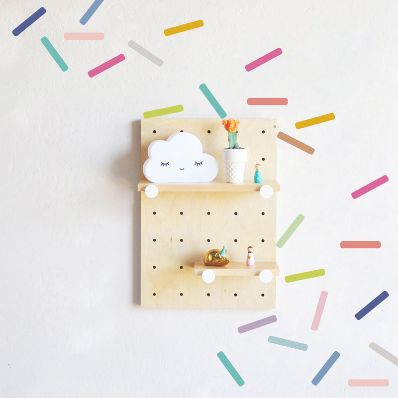 Baby Nursery Labels - 48pcs Colorful Candy Strip Wall Stickers