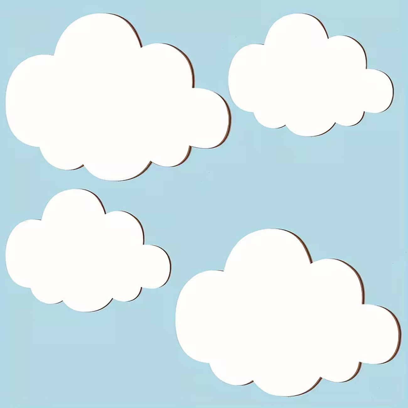 Baby Nursery Labels - 6Pcs Cloud & Eyelash Wooden Wall