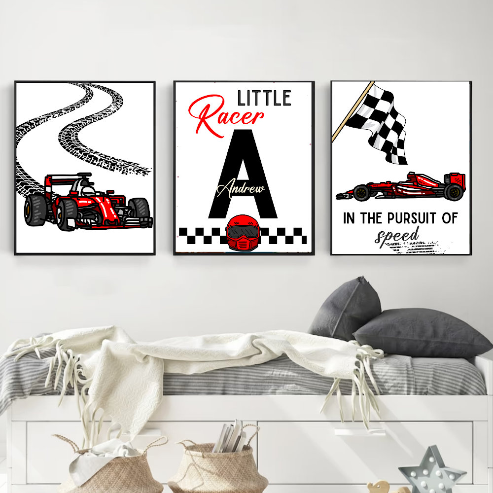 Custom Name Racing Car Nursery - Baby Nursery Art ulasan dan harga