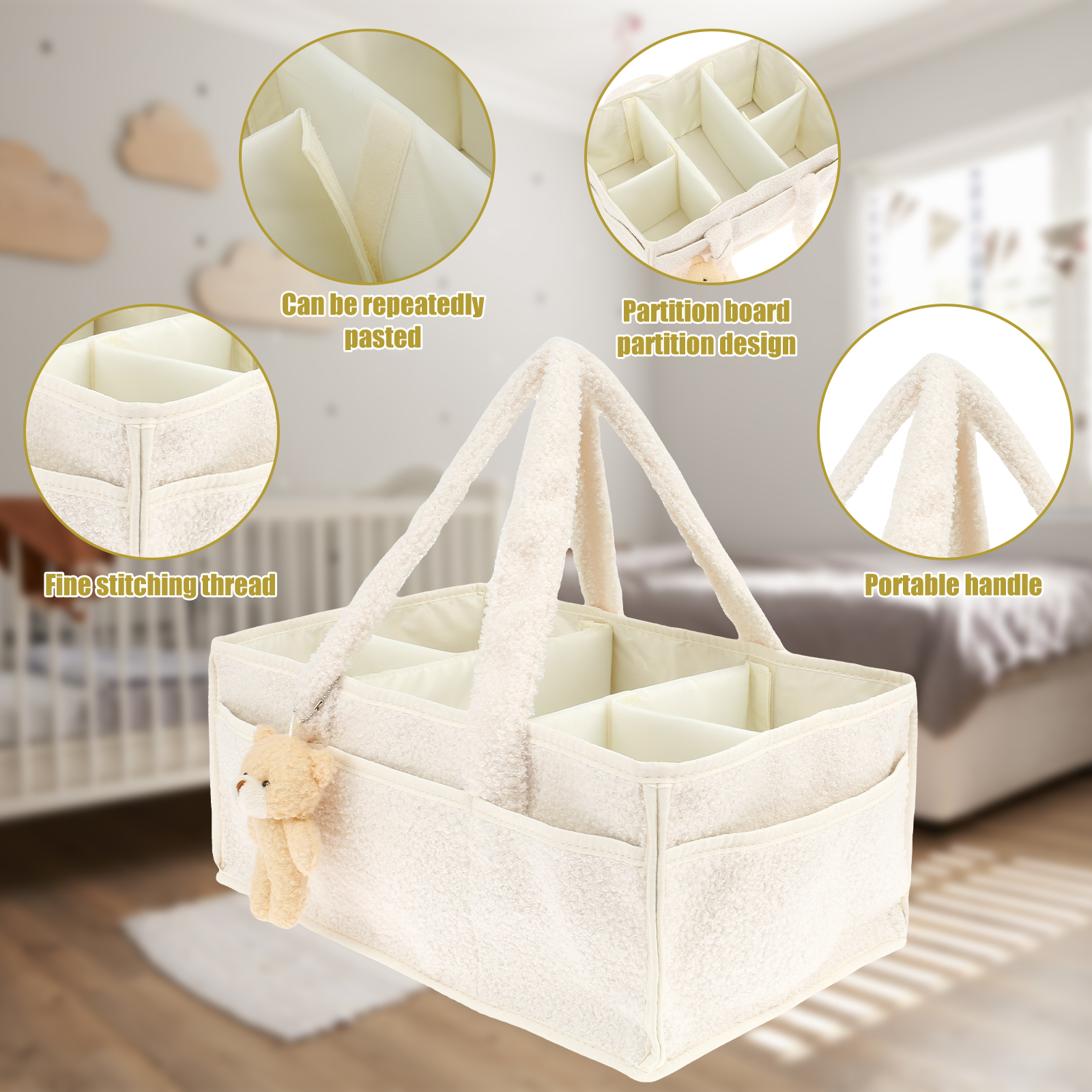 Baby Diaper Caddy Large Organi - Baby Nursery Must Haves ulasan dan harga