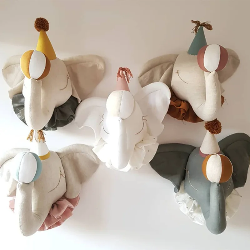 INS Cartoon Animals Head Wall  - Baby Nursery Decor Girl ulasan dan harga