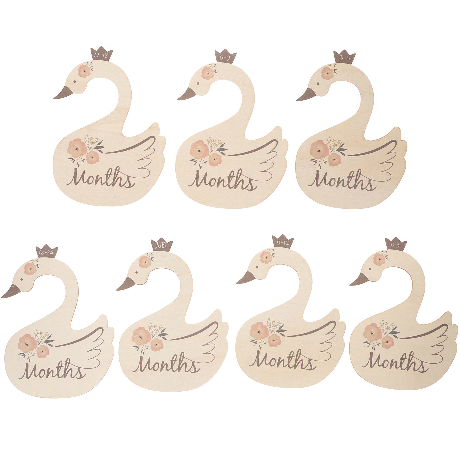 7Pcs Swan Baby Clothes Size Di - Baby Nursery Organizer ulasan dan harga