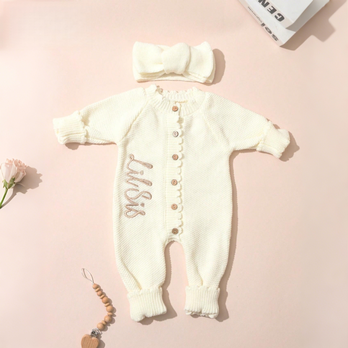 2PCS Infant Girl Cream Knit Co - Baby Nursery Embroidery ulasan dan harga