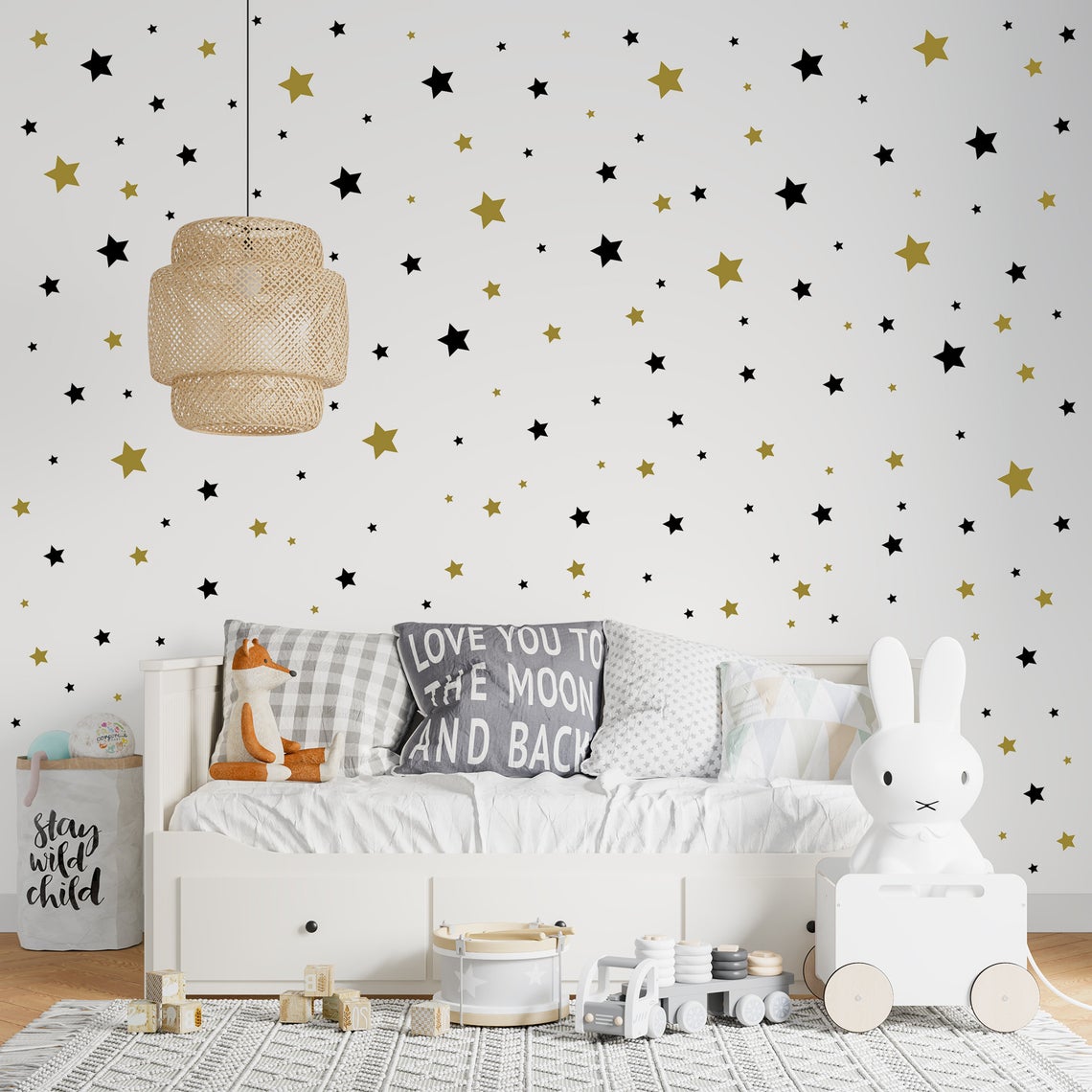 Cartoon 65Pcs Star Wall Sticke - Baby Nursery Products ulasan dan harga