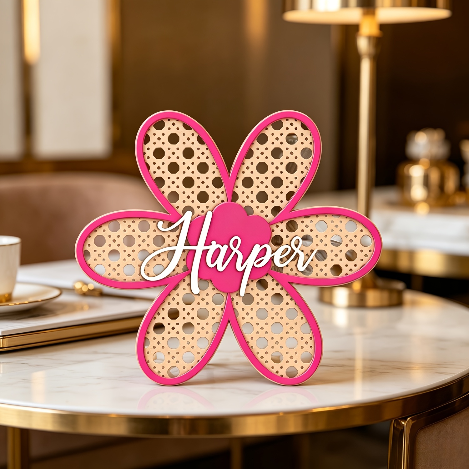 Personalized Boho Rattan Flowe - Baby Nursery Decorations ulasan dan harga