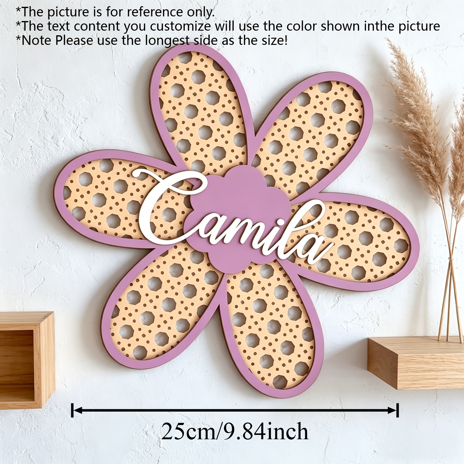Personalized Boho Rattan Flowe - Baby Nursery Decorations ulasan dan harga