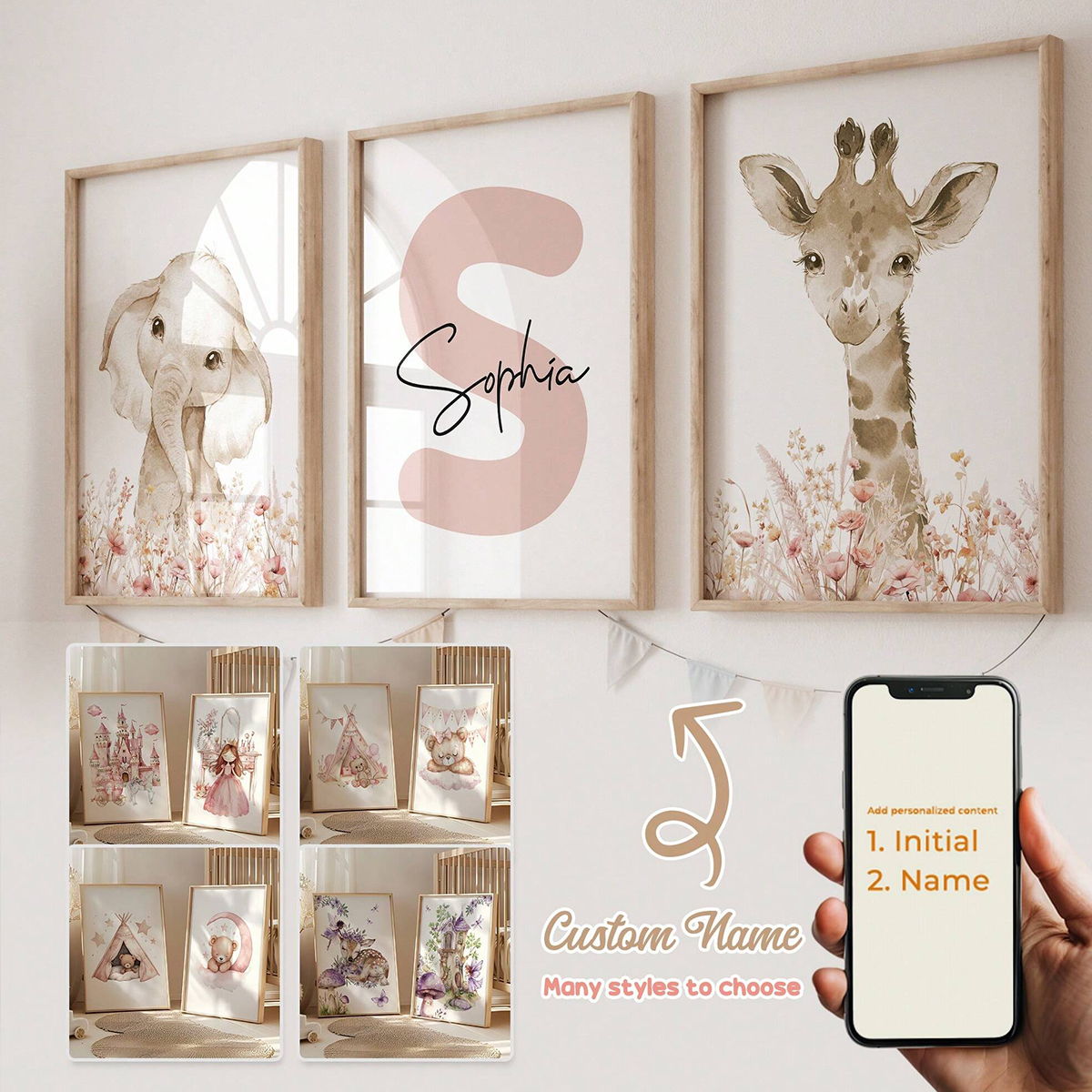 Custom Name Nursery Wall Art S - Baby Nursery Art ulasan dan harga
