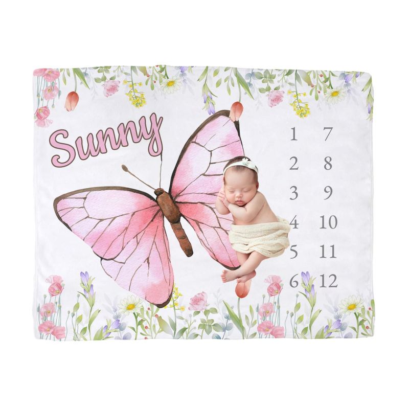 VIKAMA Watercolor Pink Butterf - Baby Nursery Decor Girl ulasan dan harga