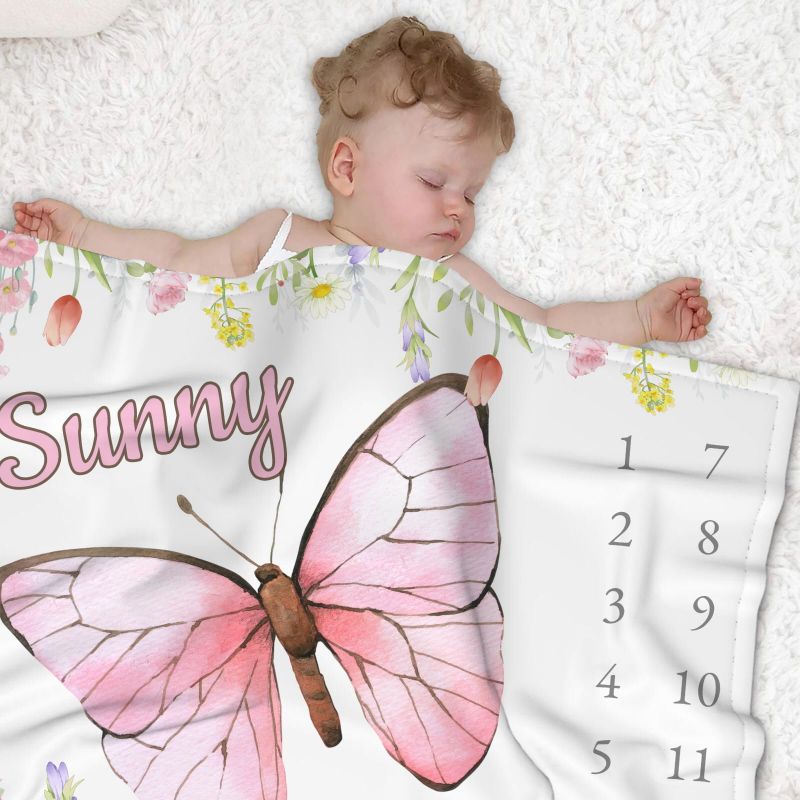 VIKAMA Watercolor Pink Butterf - Baby Nursery Decor Girl ulasan dan harga