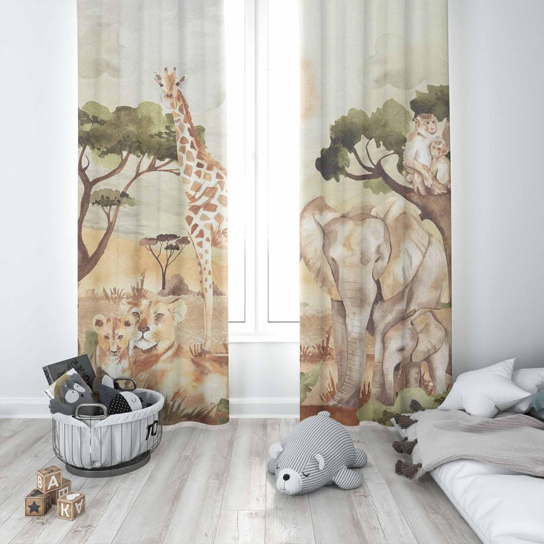 Mom and Baby Curtains Safari A - Baby Nursery Hospital ulasan dan harga