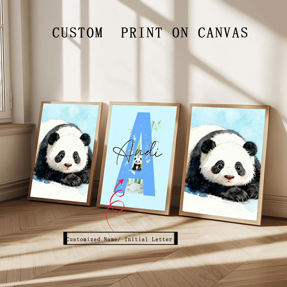 3pcs Personalized Panda Nurser - Baby Nursery Decor Girl ulasan dan harga