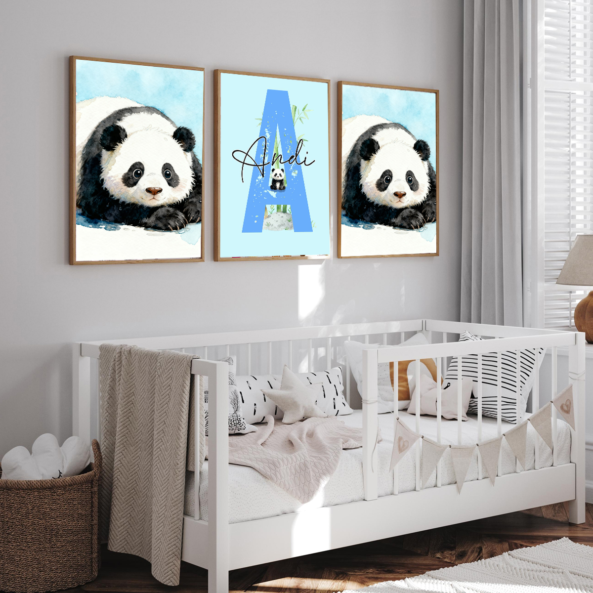 3pcs Personalized Panda Nurser - Baby Nursery Decor Girl ulasan dan harga