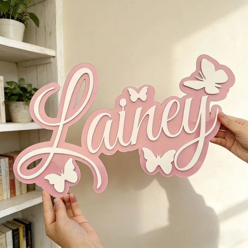 Blue Baby Name Sign with White - Baby Nursery Art ulasan dan harga
