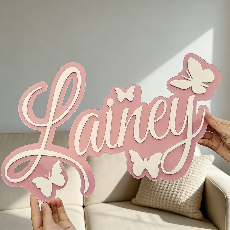 Blue Baby Name Sign with White - Baby Nursery Art ulasan dan harga