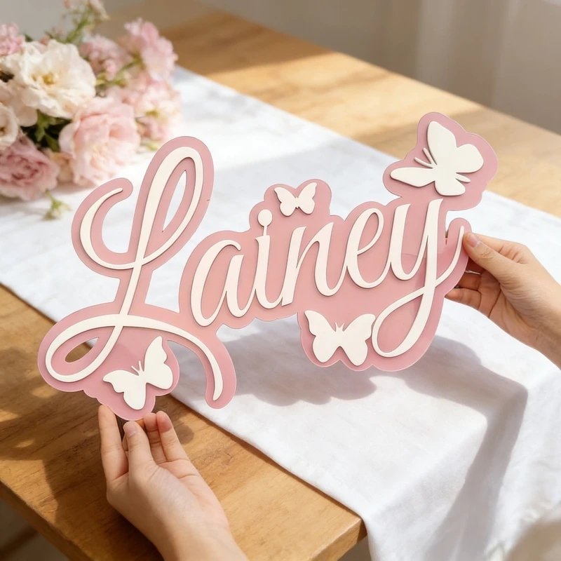 Blue Baby Name Sign with White - Baby Nursery Art ulasan dan harga