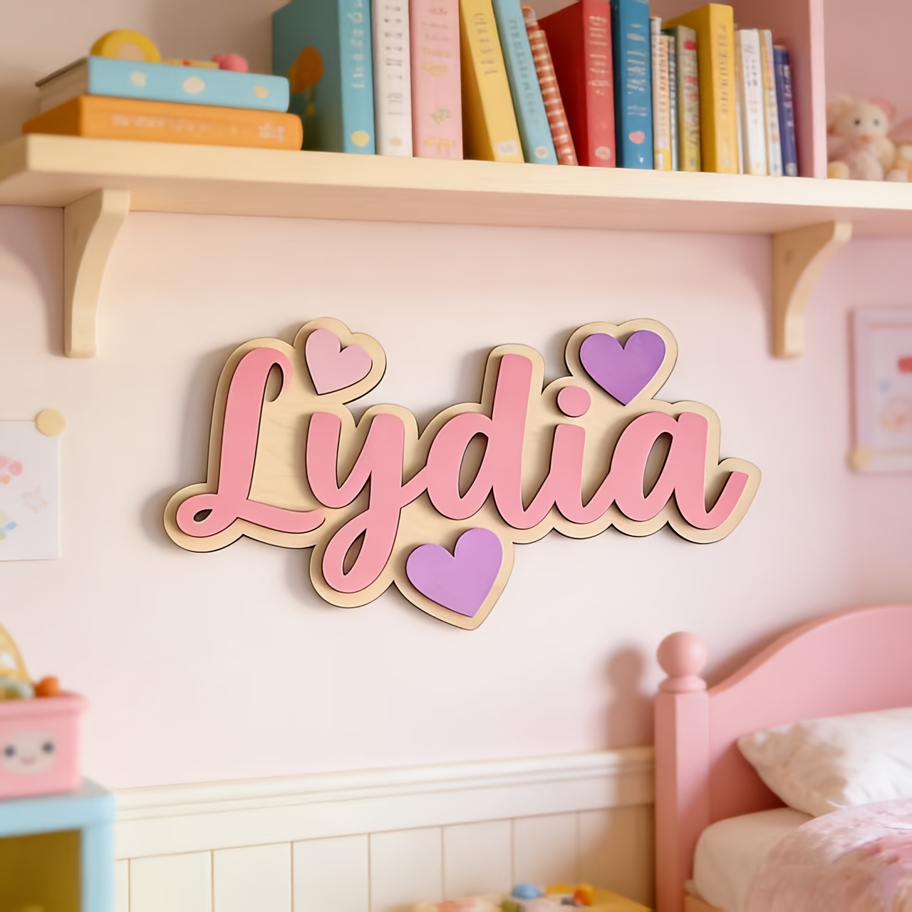 Personalized Gradient Heart Na - Baby Nursery Decorations ulasan dan harga