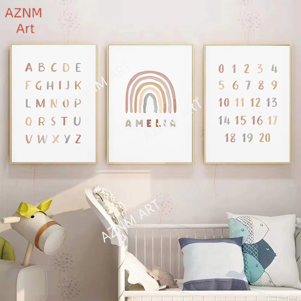 1/3PCS ，Poster Custom ABC 123  - Baby Nursery Art ulasan dan harga