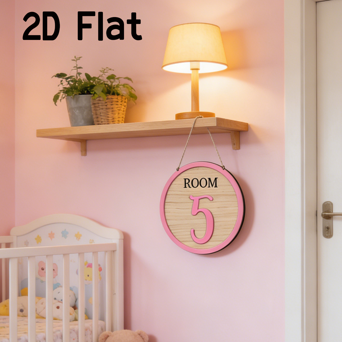 1Pc Cutom Pink Room Number Woo - Baby Nursery Decorations ulasan dan harga