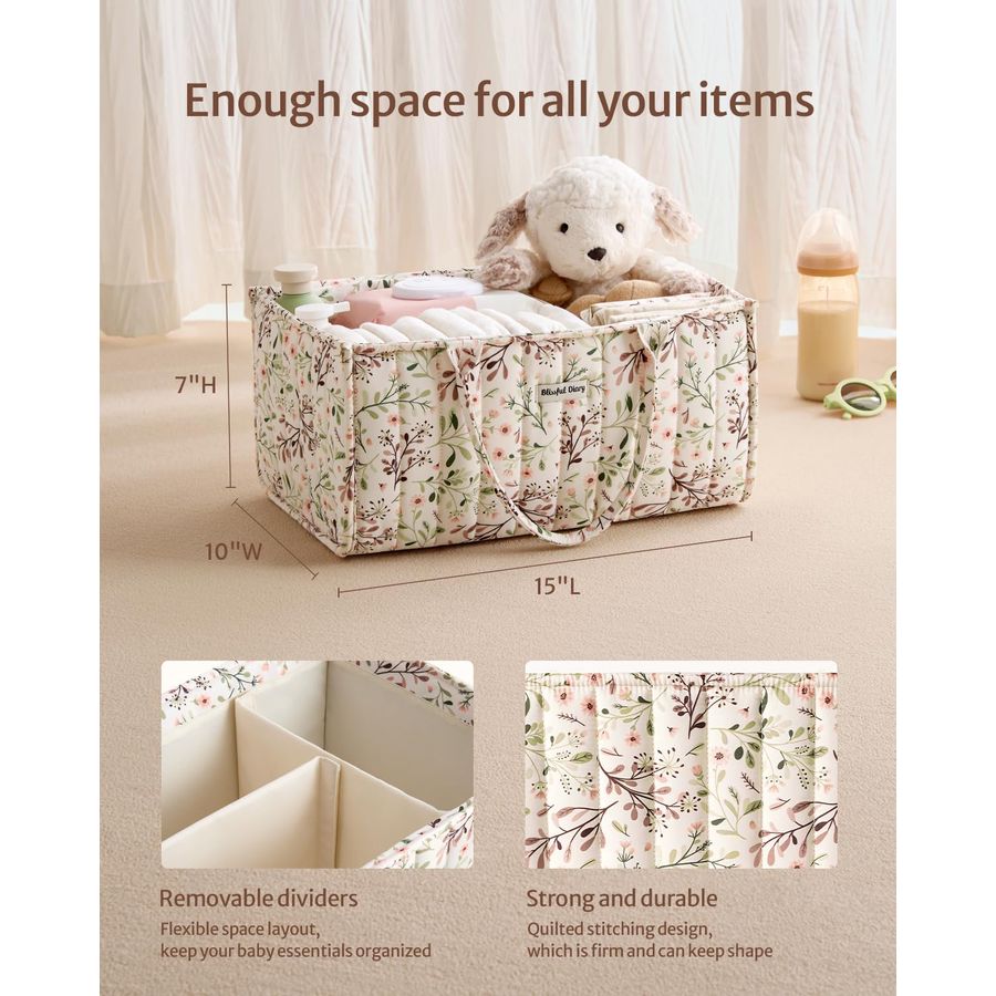 Floral Diaper Caddy Organizer, - Baby Nursery Must Haves ulasan dan harga