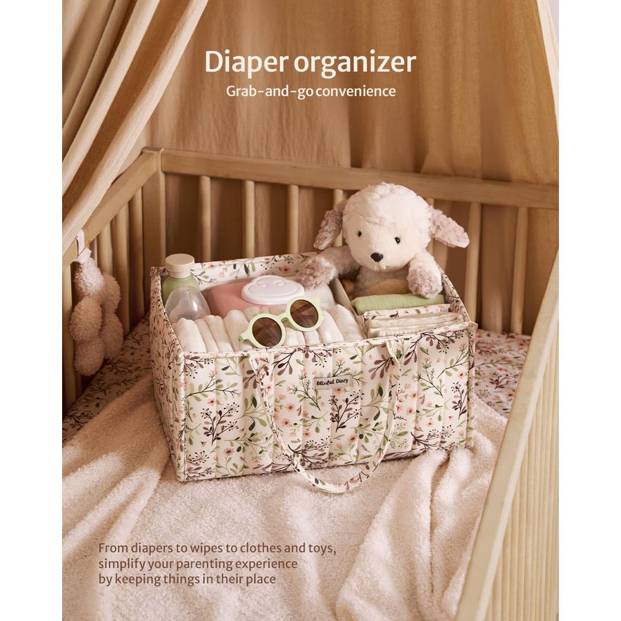 Floral Diaper Caddy Organizer, - Baby Nursery Must Haves ulasan dan harga