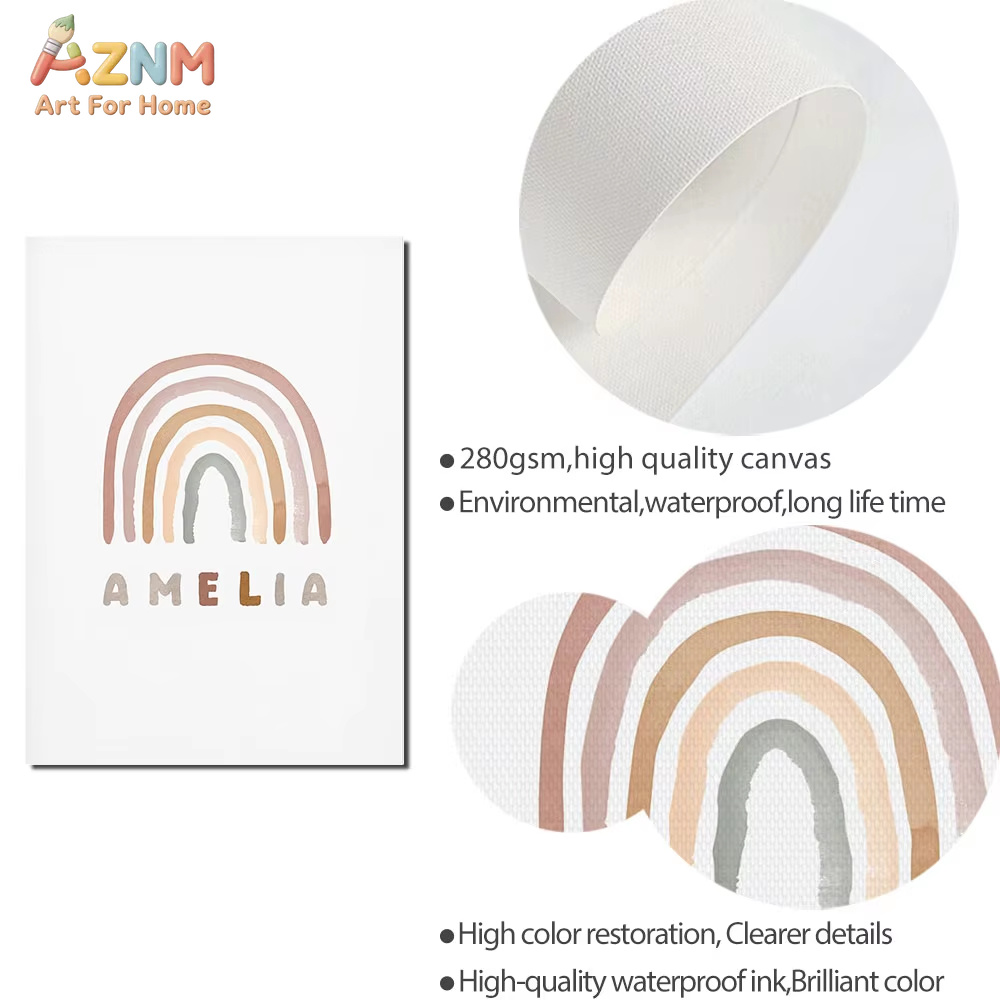 Poster Custom ABC 123 Rainbow  - Baby Nursery Decor Girl ulasan dan harga