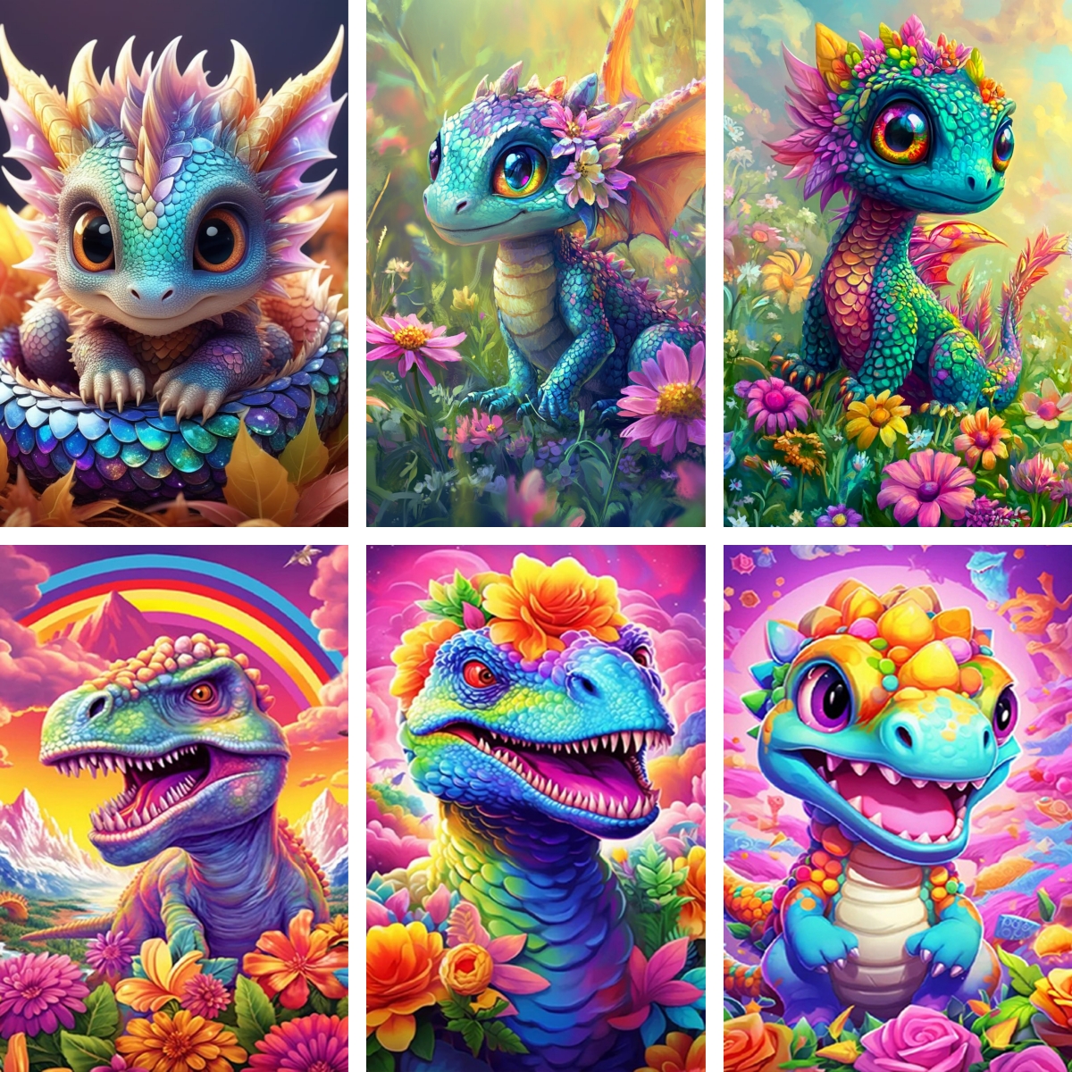 5D Diamond Painting Dinosaur F - Baby Nursery Embroidery ulasan dan harga