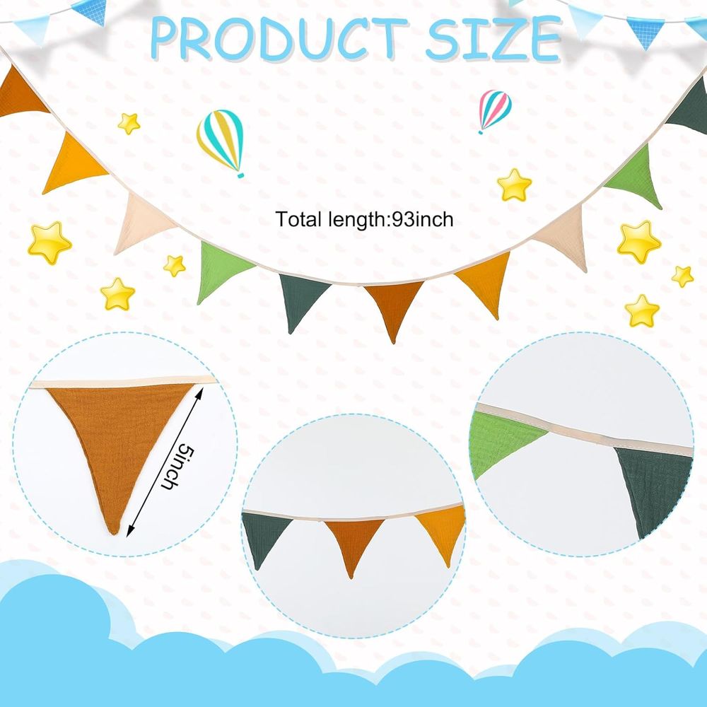 7.75ft Vintage-Colored Pennant - Baby Nursery Vintage Decor ulasan dan harga