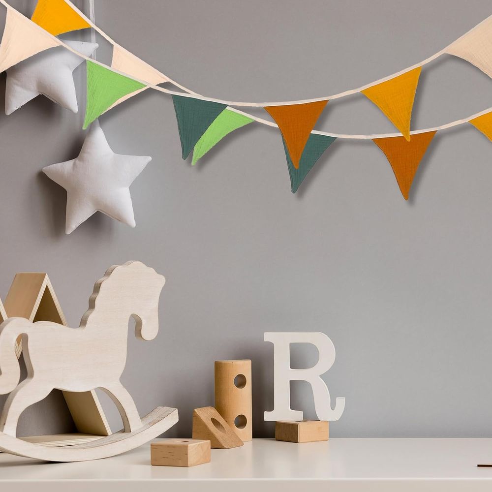 7.75ft Vintage-Colored Pennant - Baby Nursery Vintage Decor ulasan dan harga