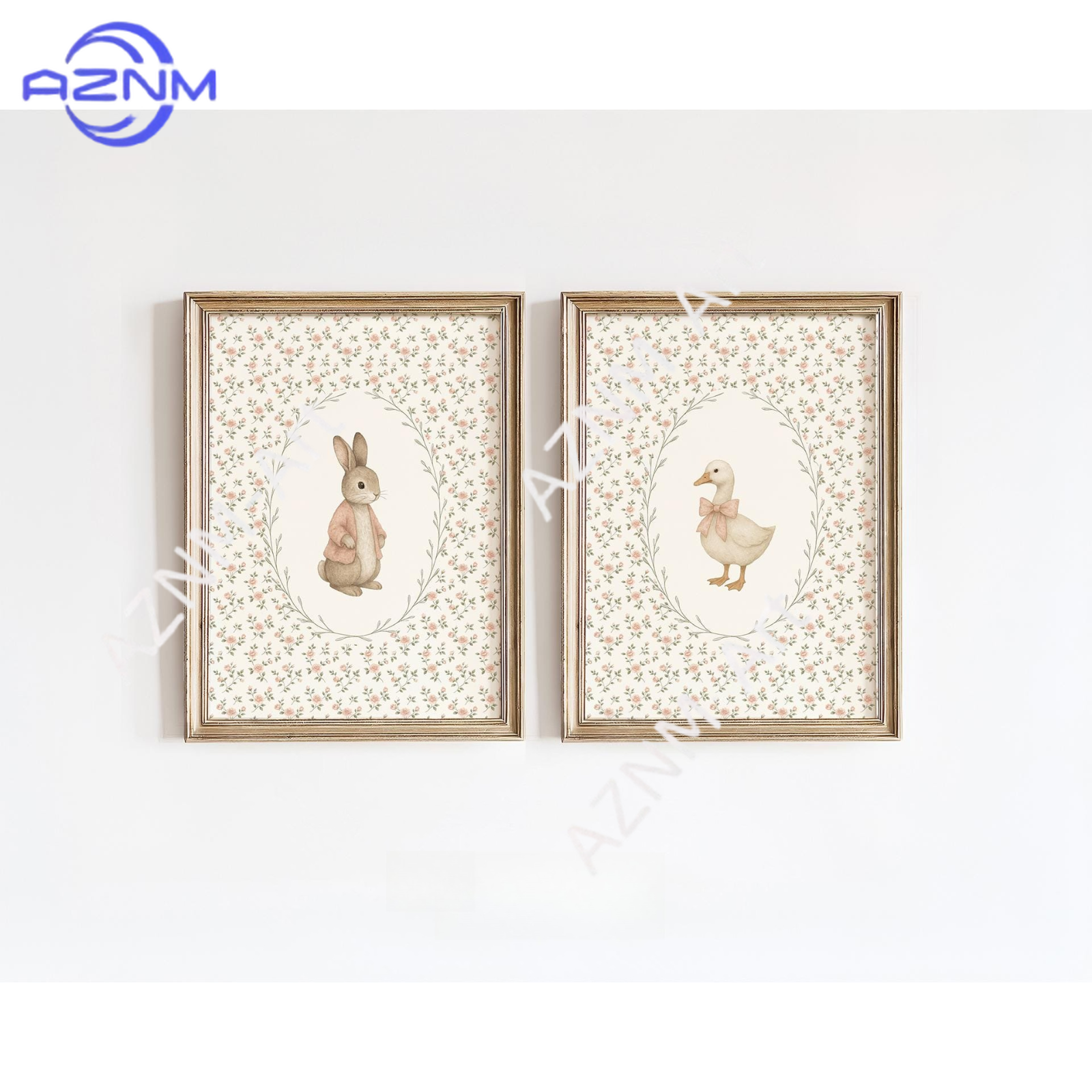 1/2Pcs Goose & Bunny Nursery W - Baby Nursery Vintage Decor ulasan dan harga