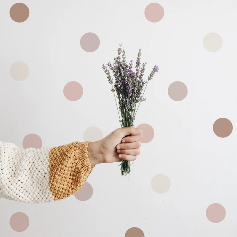 Boho Polka Dots Wall Stickers  - Baby Nursery Peel And Stick Wallpaper ulasan dan harga
