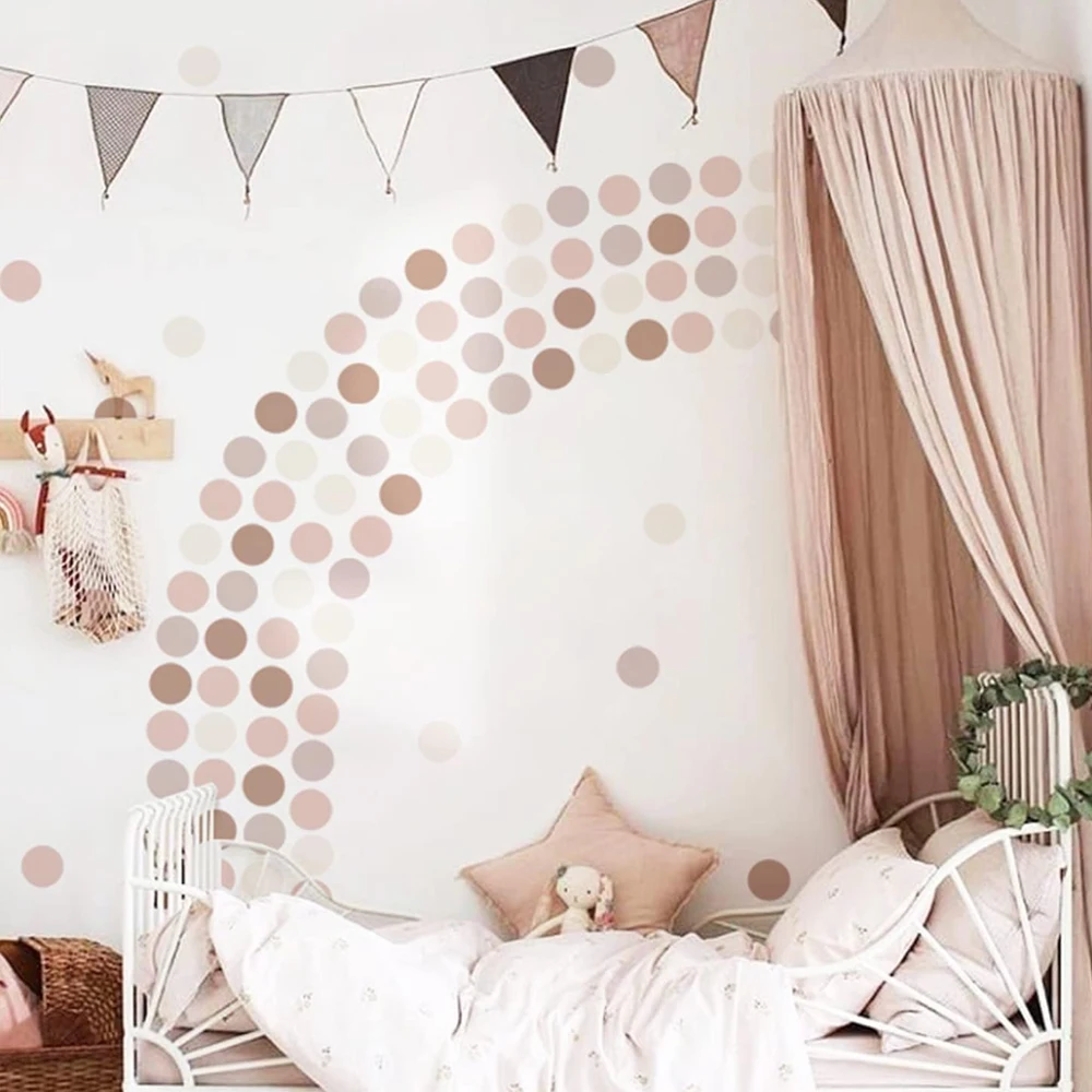 Boho Polka Dots Wall Stickers  - Baby Nursery Peel And Stick Wallpaper ulasan dan harga