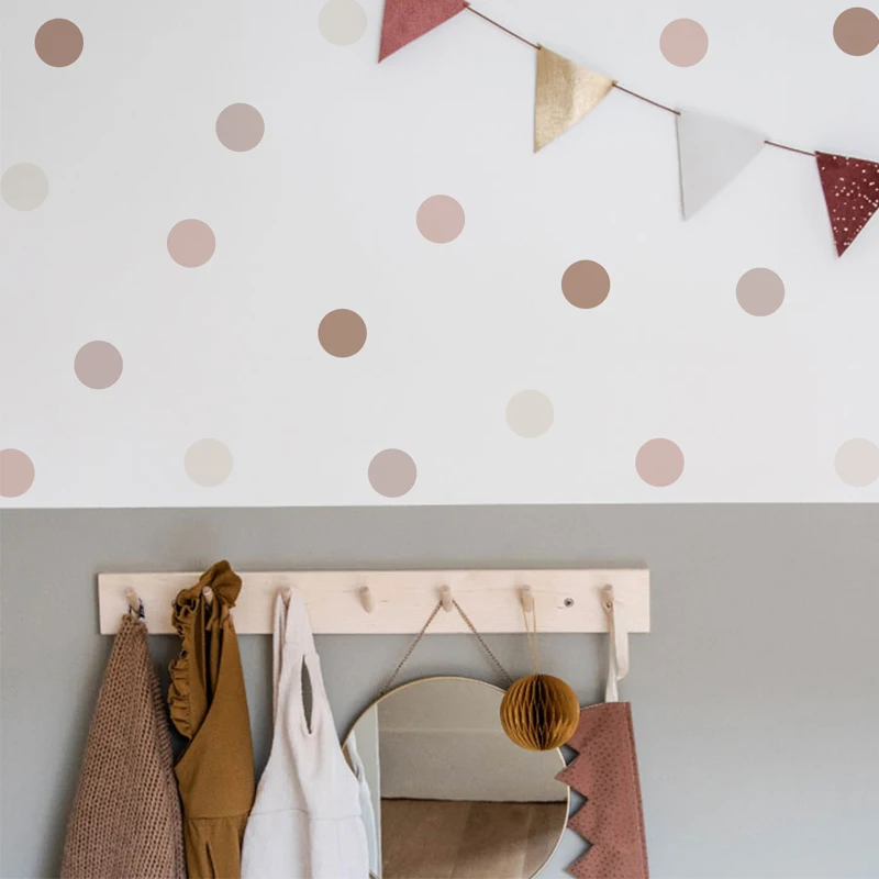 Boho Polka Dots Wall Stickers  - Baby Nursery Peel And Stick Wallpaper ulasan dan harga