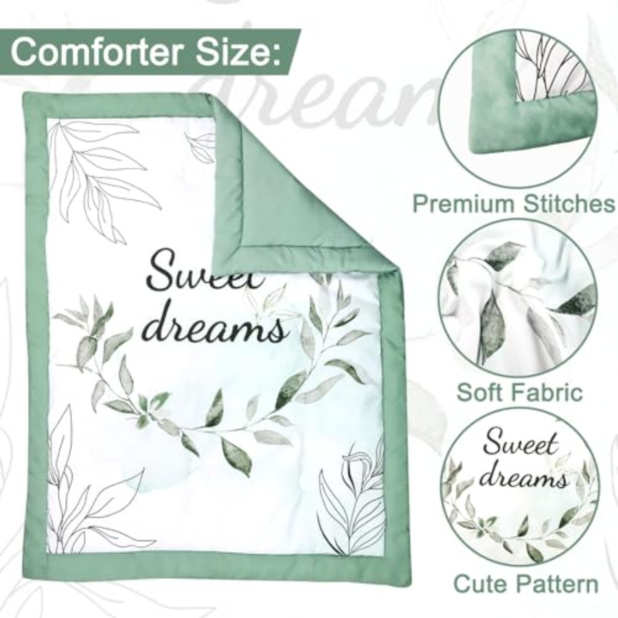 Green Crib Bedding Set 4-Piece - Baby Nursery Quilts ulasan dan harga