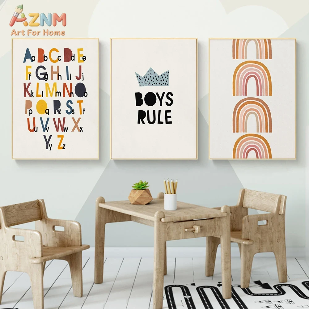 Rainbow Alphabet Poster Educat - Baby Nursery Products ulasan dan harga