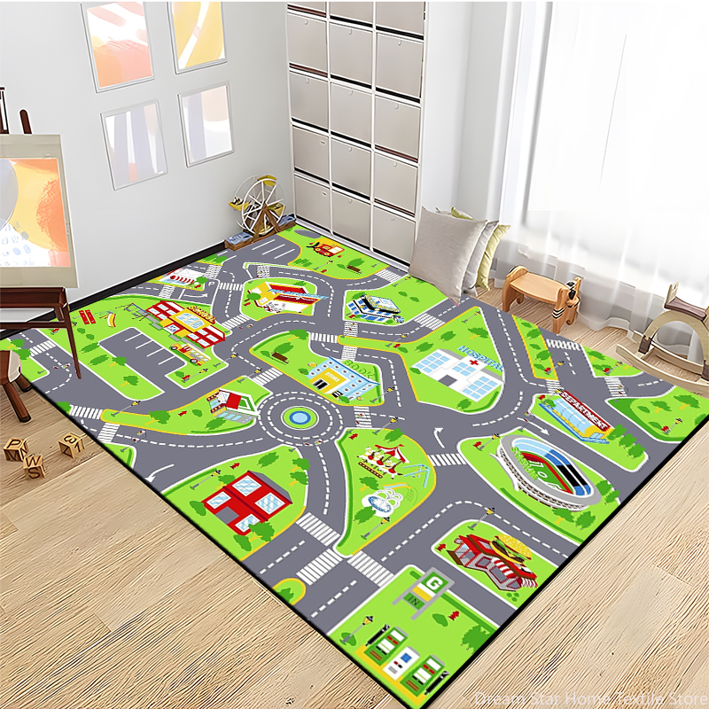 Kids Road Traffic Carpet Carto - Baby Nursery Mat ulasan dan harga
