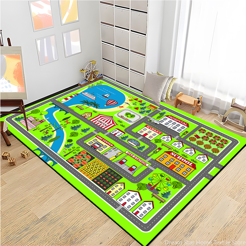Kids Road Traffic Carpet Carto - Baby Nursery Mat ulasan dan harga