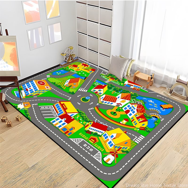 Kids Road Traffic Carpet Carto - Baby Nursery Mat ulasan dan harga