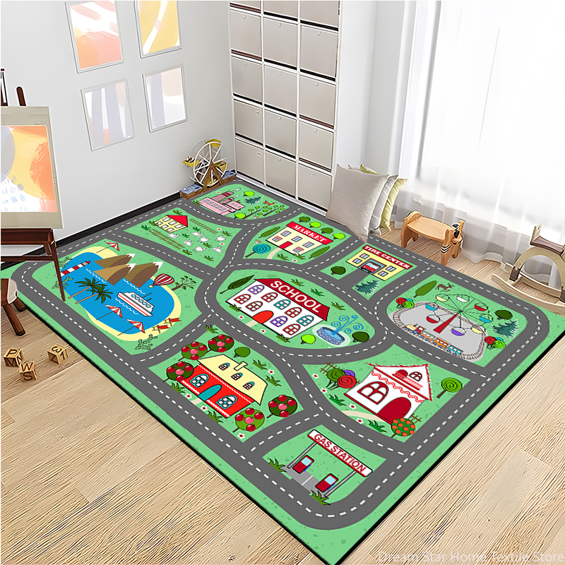 Kids Road Traffic Carpet Carto - Baby Nursery Mat ulasan dan harga