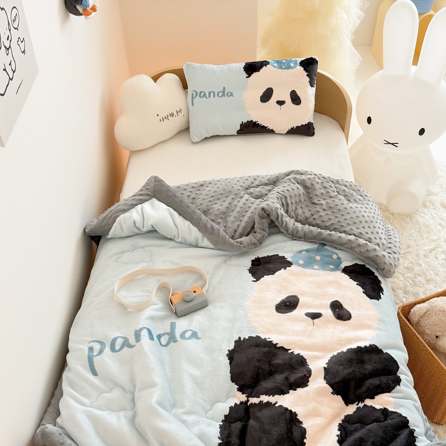 Double Sided Milk Velvet Bean  - Baby Nursery Quilts ulasan dan harga