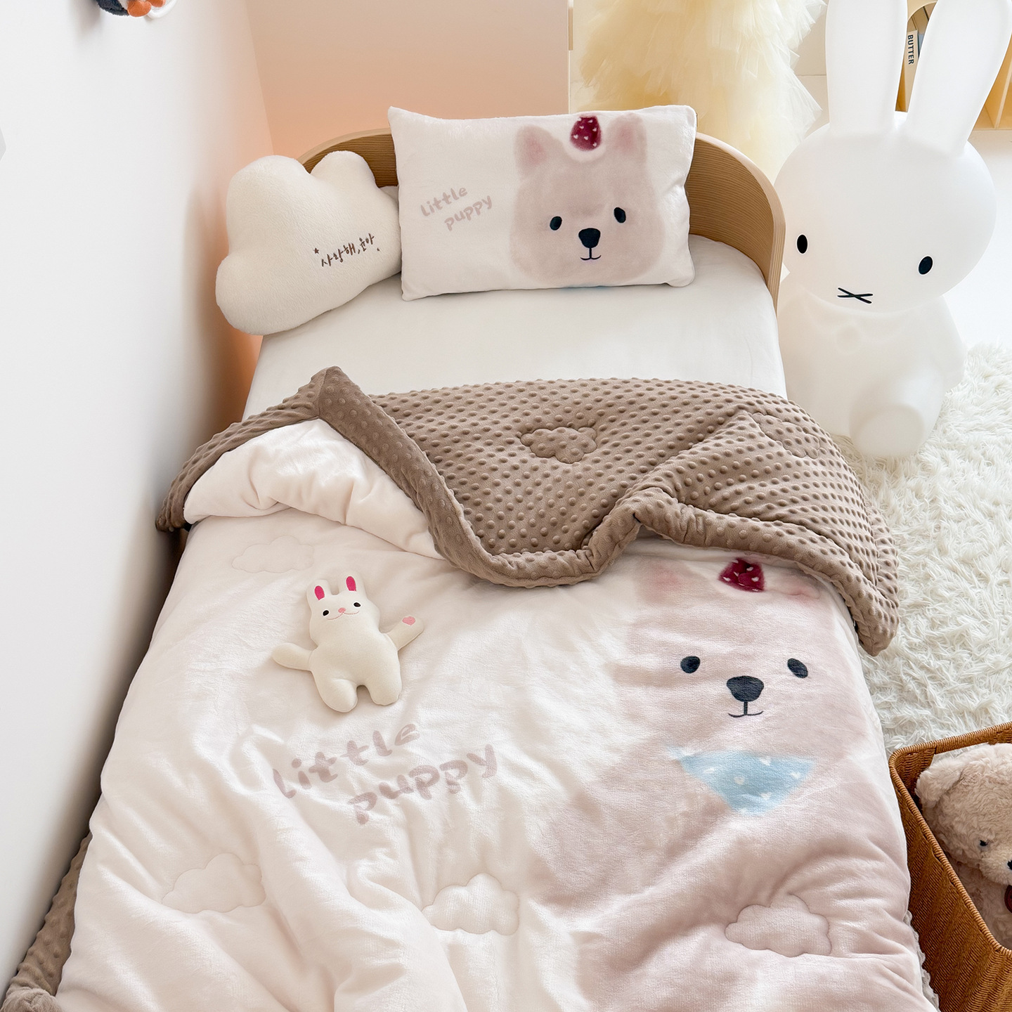 Double Sided Milk Velvet Bean  - Baby Nursery Quilts ulasan dan harga