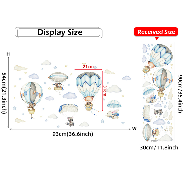 Cartoon Cute Animals Hot Air B - Baby Nursery Products ulasan dan harga