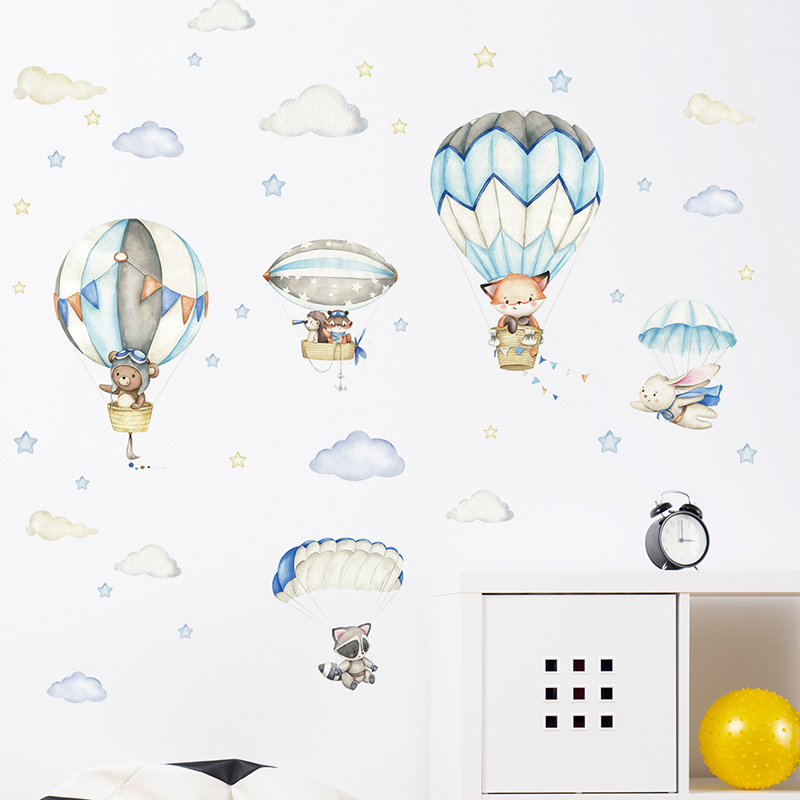 Cartoon Cute Animals Hot Air B - Baby Nursery Products ulasan dan harga