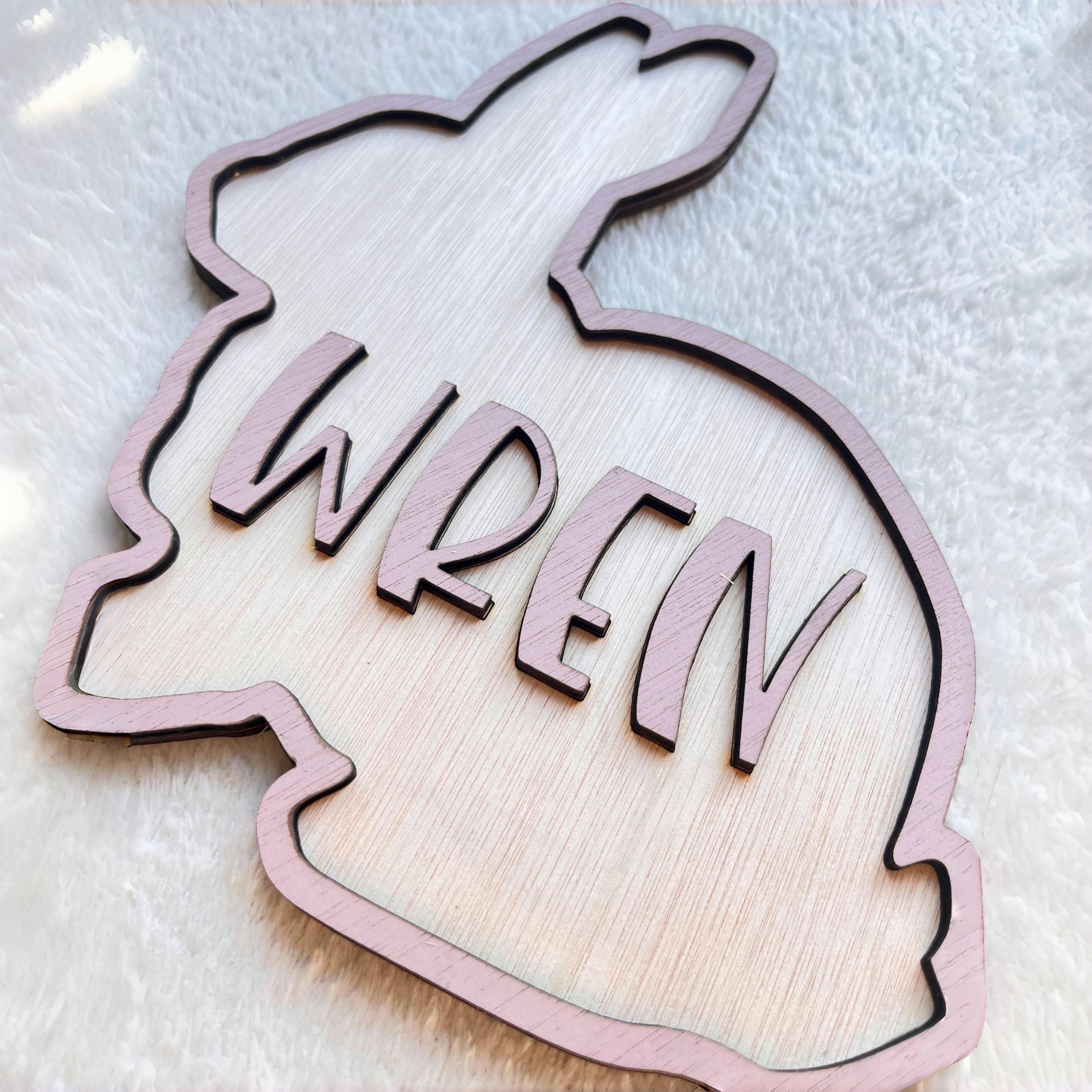 Personalized Bunny Name Wooden - Baby Nursery Products ulasan dan harga